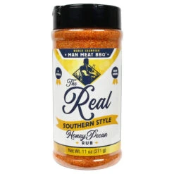 Man Meat BBQ The Real Southern Style Honey Pecan Rub – Sweet, Nutty BBQ Seasoning For Pork, Poultry & Ribs (11 Oz)